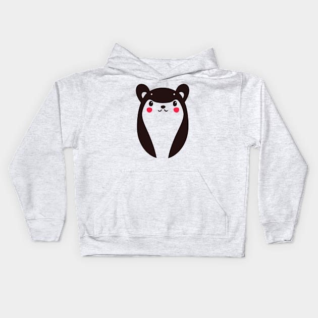 Kawaii Bear || Minimalist Red Panda ||  Vector Art Kids Hoodie by Mad Swell Designs